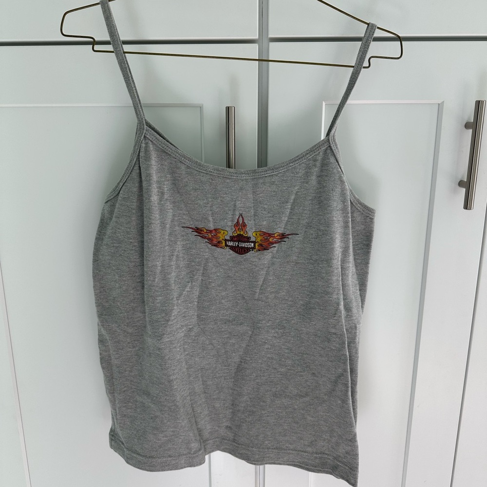 Harley-Davidson Gray Spaghetti Strap Top